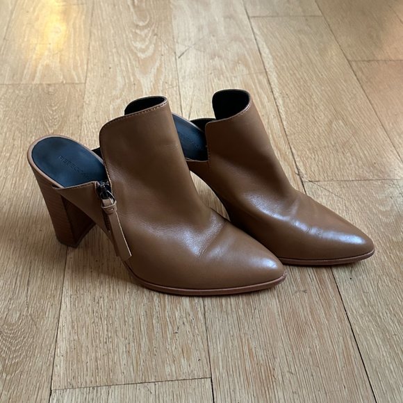 Rebecca Minkoff Aiden Stacked Heel Mules, Cognac Color - Size 8 - Picture 5 of 8